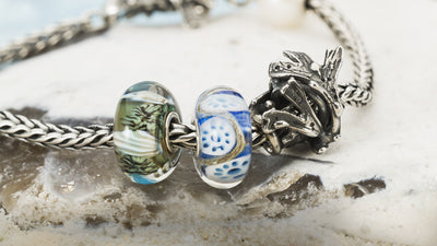 Trollbeads bracelet with glass and silver beads