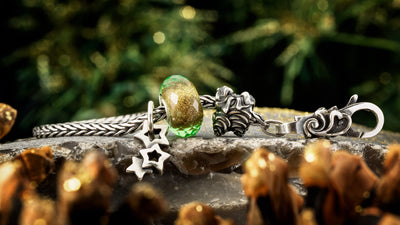 Growing Love Bracelet standing next to a Christmas tree