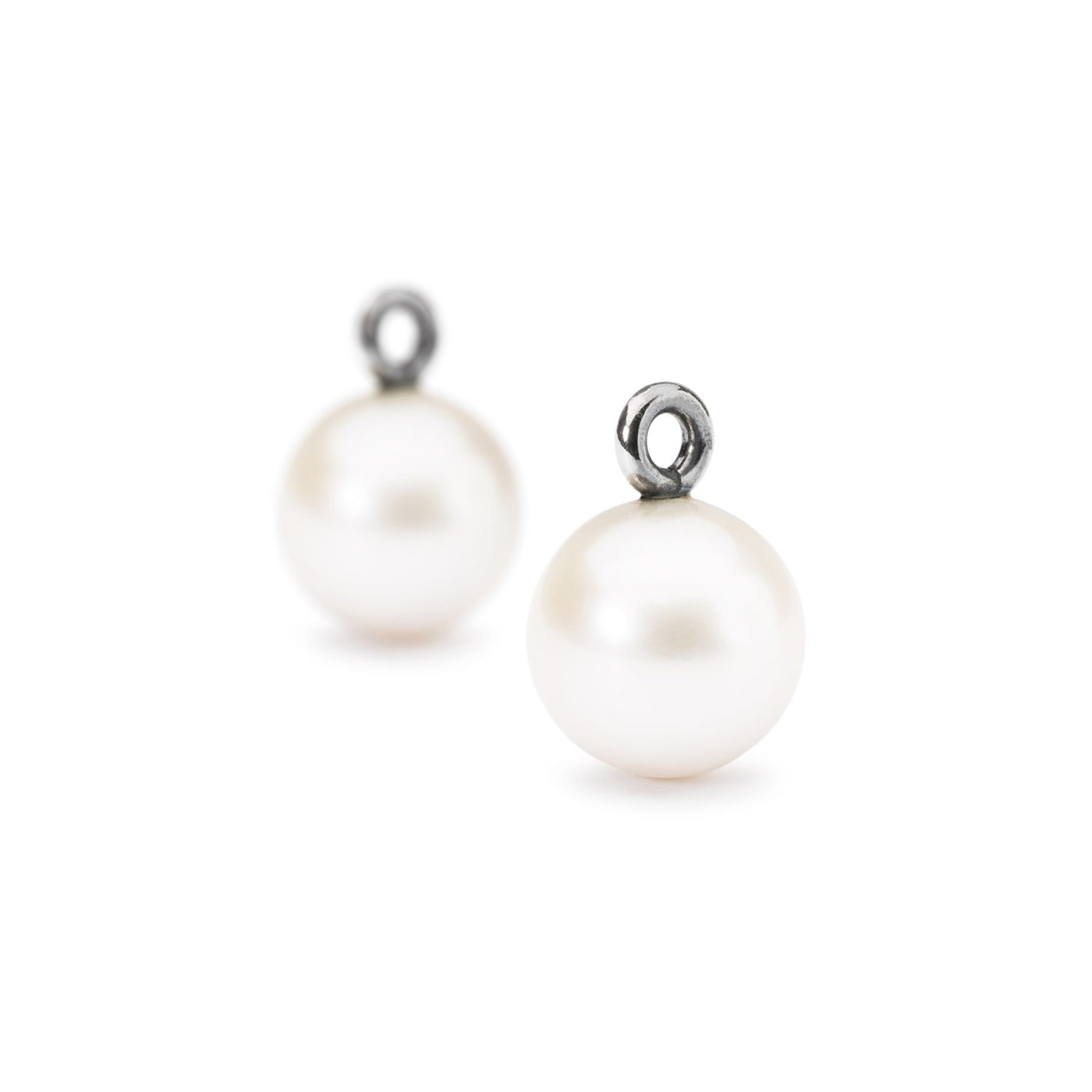 White Pearl Round Drops with Silver and Gold Hooks